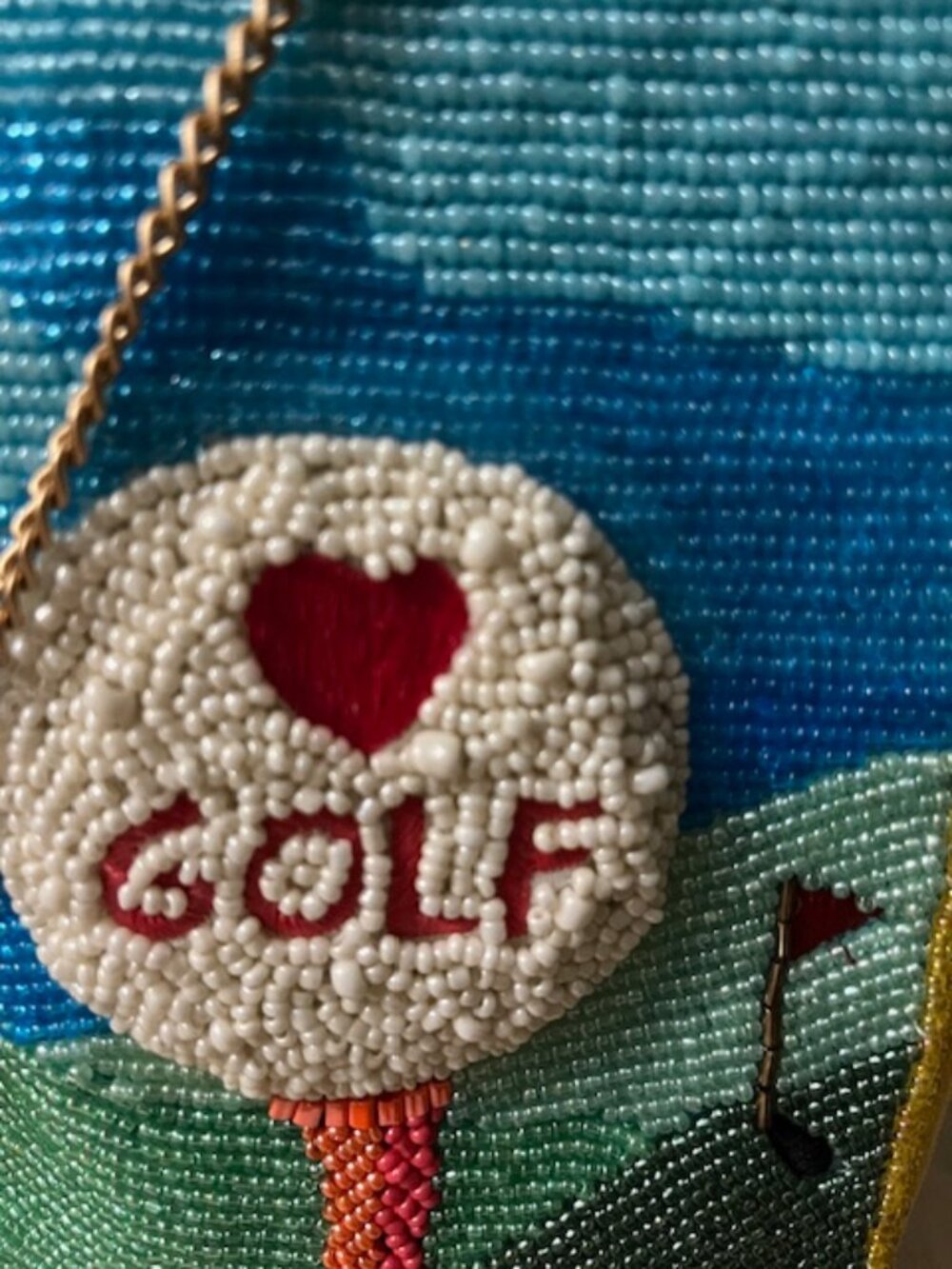 Mary Frances Crossbody Beaded Embroidered Golf Clutch Phone Bag Purse Art - Picture 2 of 9